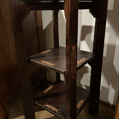 4 Tier wood Display Shelf with Inlay Details