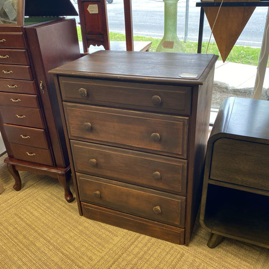 Small Dark Pine Chest of Drawers