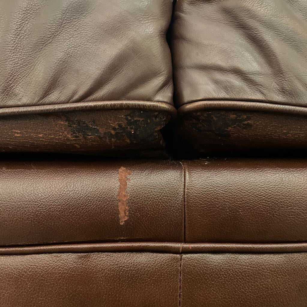 Burgundy Leather Rolled Arm Loveseat U LOVESEATS