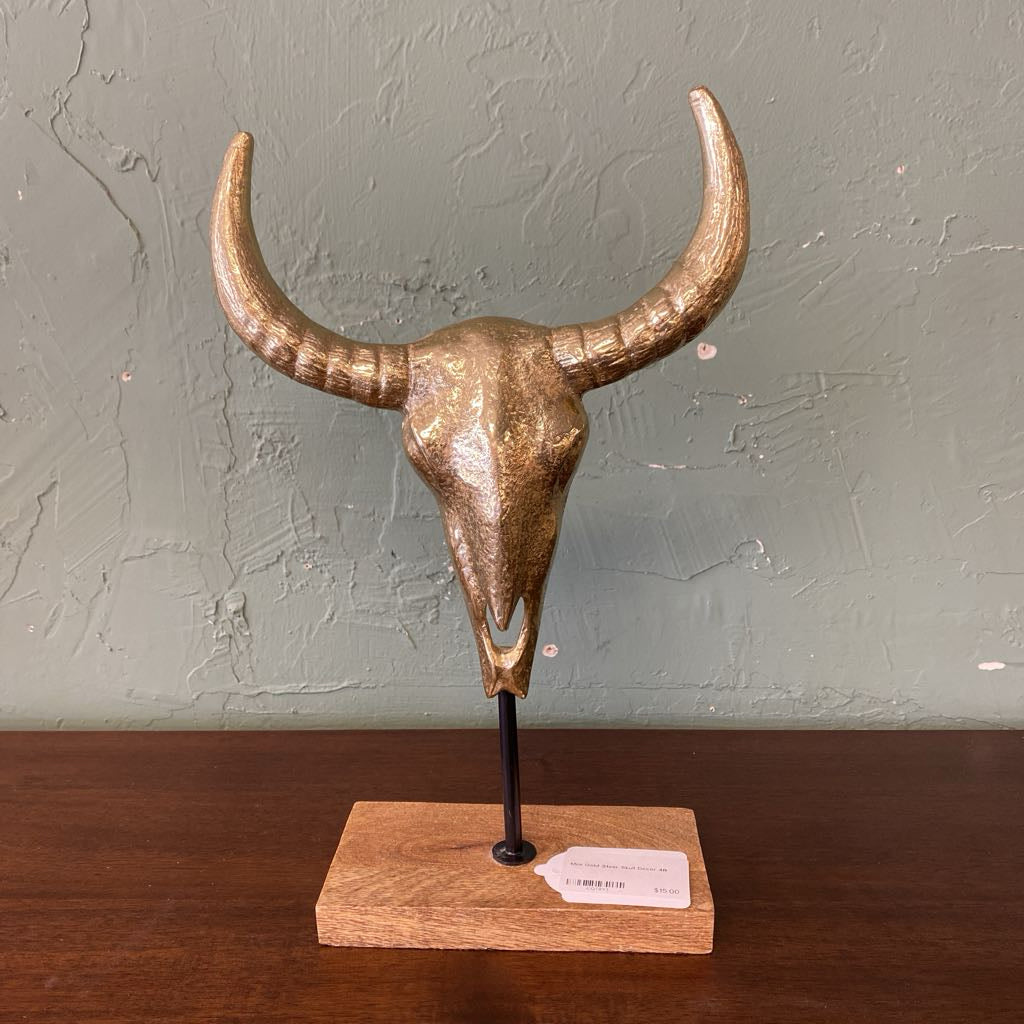 Mini Gold Steer Skull Decor UNIQUE FINDS
