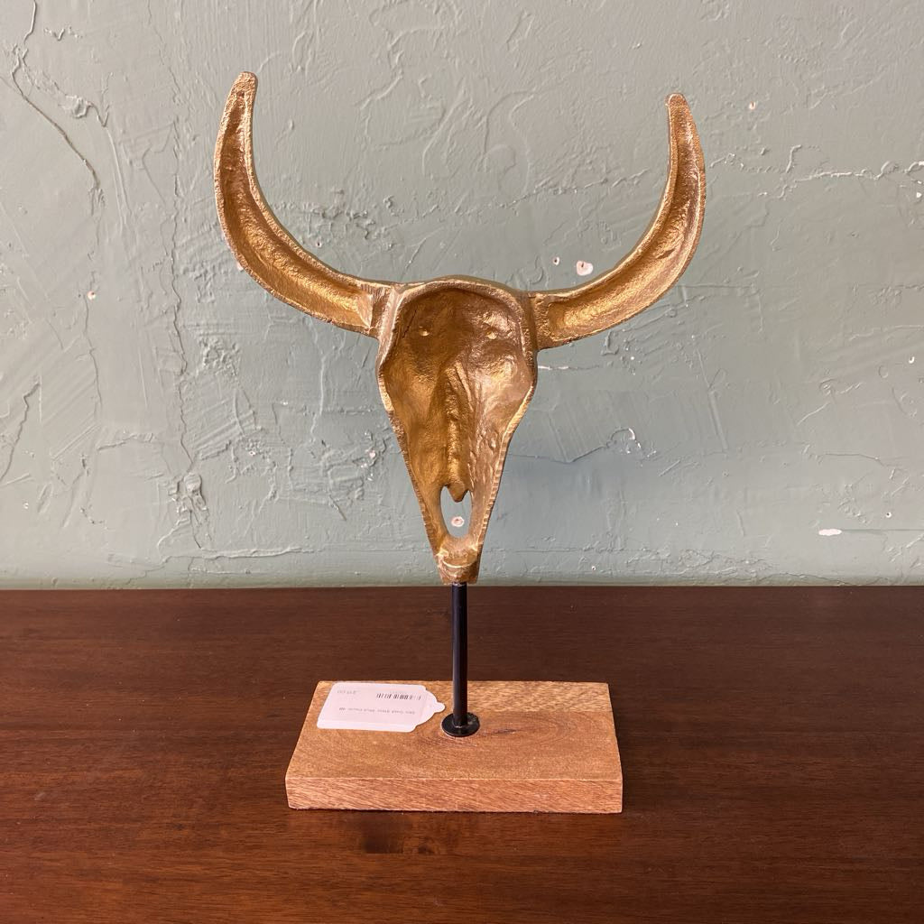 Mini Gold Steer Skull Decor UNIQUE FINDS