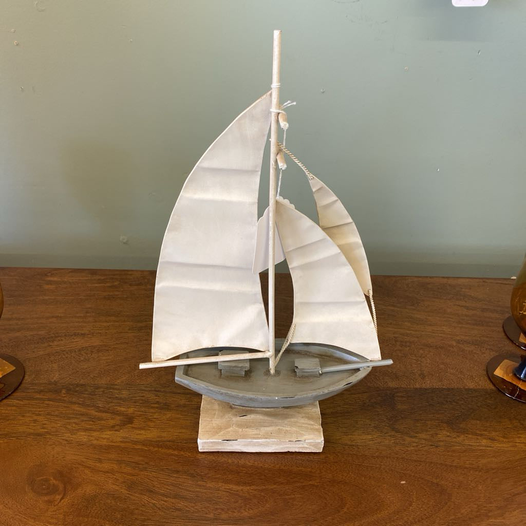 Wood & Metal Sailboat Decor