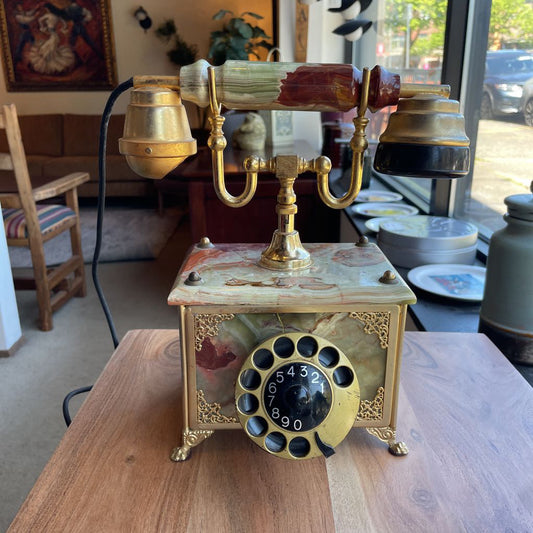 Fancy Vintage Onyx Rotary Phone UNIQUE FINDS