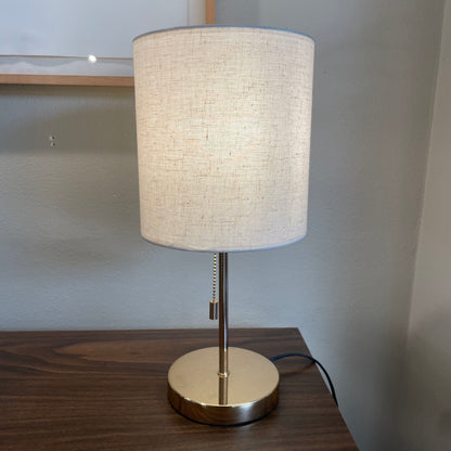 Gold base Small Table Lamp with Barrel Shade