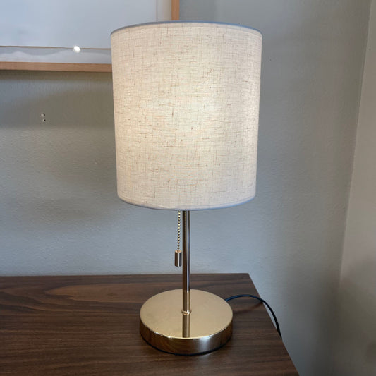 Gold base Small Table Lamp with Barrel Shade
