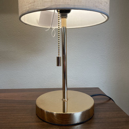 Gold base Small Table Lamp with Barrel Shade