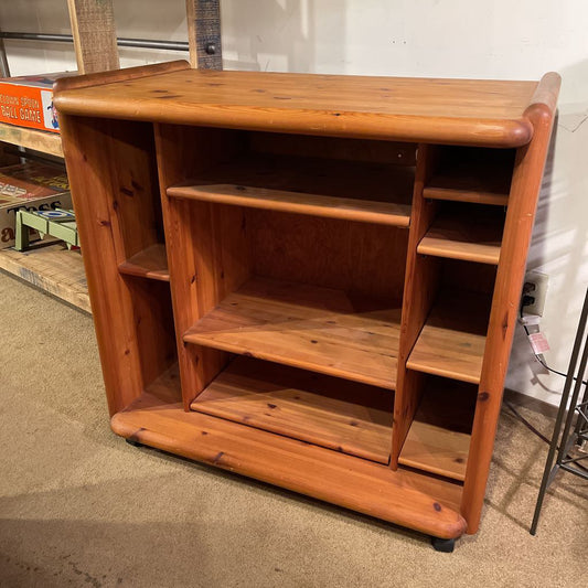 Solid Pine Rolling Media Cabinet
