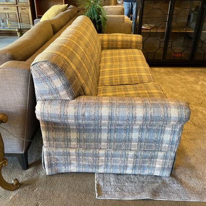 Vintage Blue Checkered Tweed Sleeper Sofa U SLEEPERS