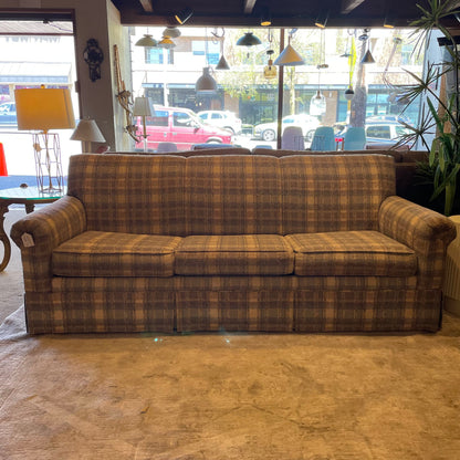 Vintage Blue Checkered Tweed Sleeper Sofa U SLEEPERS
