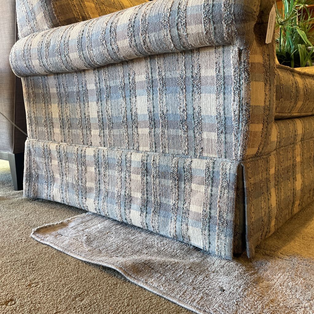 Vintage Blue Checkered Tweed Sleeper Sofa U SLEEPERS