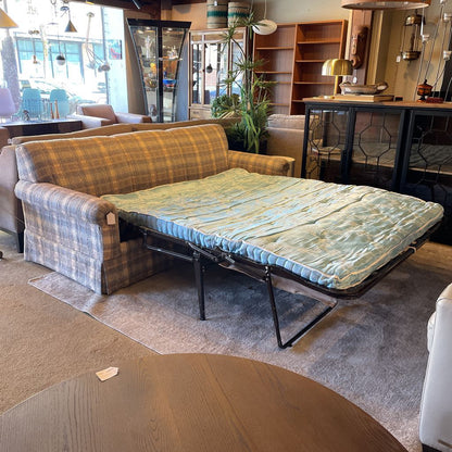 Vintage Blue Checkered Tweed Sleeper Sofa U SLEEPERS