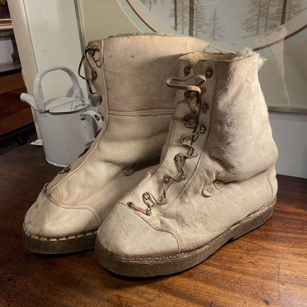 Fleece with Wooden Soles Handmade Boots(WWII/Europe?)