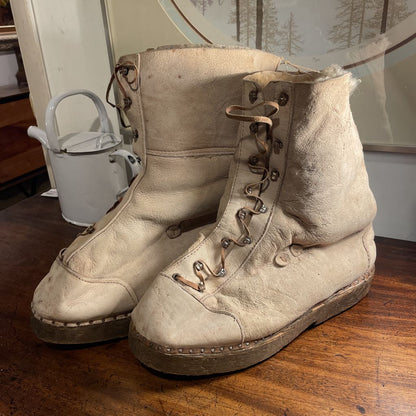 Fleece with Wooden Soles Handmade Boots(WWII/Europe?)