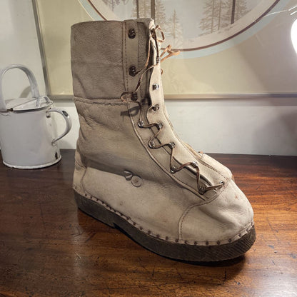 Fleece with Wooden Soles Handmade Boots(WWII/Europe?)