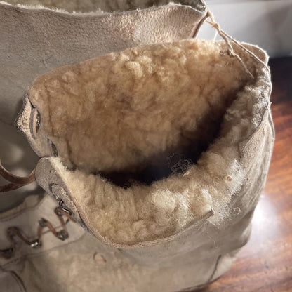 Fleece with Wooden Soles Handmade Boots(WWII/Europe?)