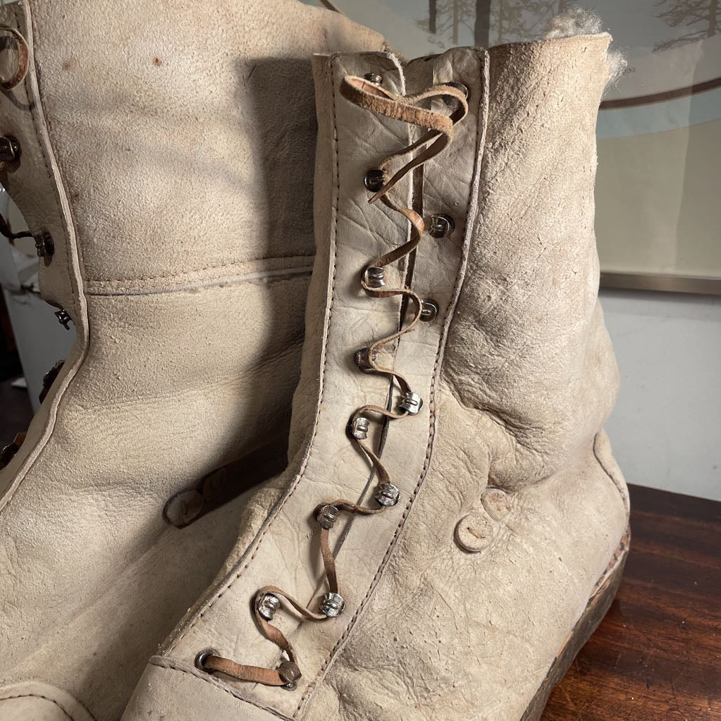 Fleece with Wooden Soles Handmade Boots(WWII/Europe?)