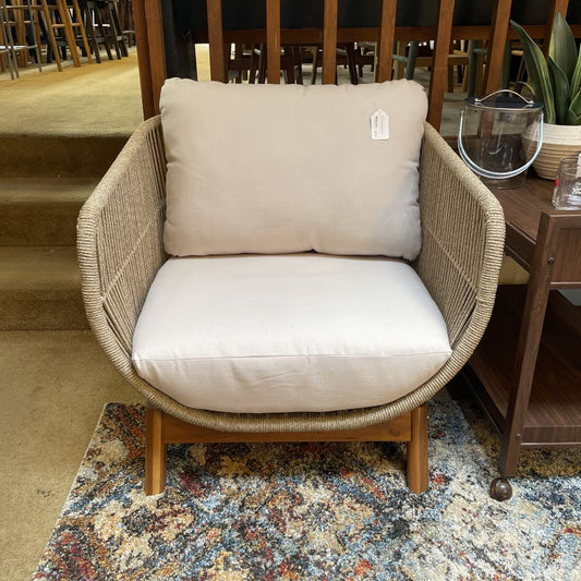 Rope Frame Beige Club Chair