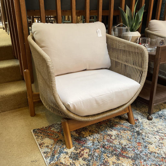 Rope Frame Beige Club Chair