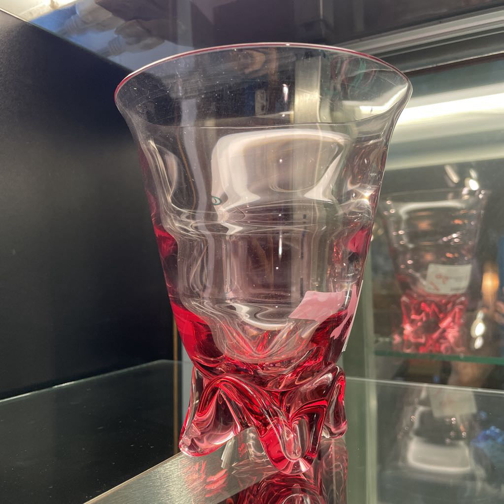 Tiffin Fransiscan Wisteria Pink Glass Vase UNIQUE FINDS