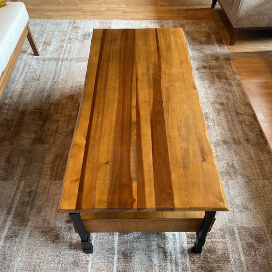 Scan Design Live Edge Industrial Coffee Table with 2 Drawers