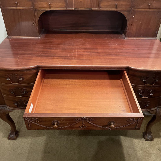 Ornate Vintage Claw Foot Writing Desk