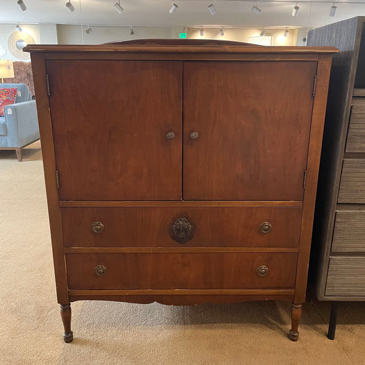Vintage Wardrobe with Double Doors & 2 Drawers