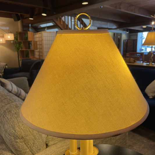 Dual Bulb Brass Dish Table Lamp