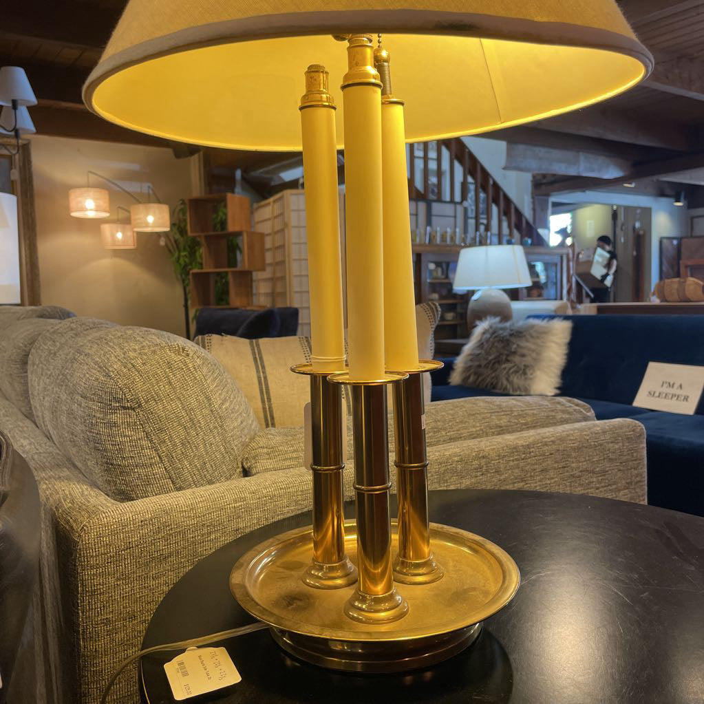 Dual Bulb Brass Dish Table Lamp LAMPS