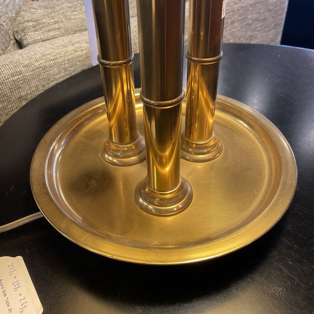 Dual Bulb Brass Dish Table Lamp LAMPS