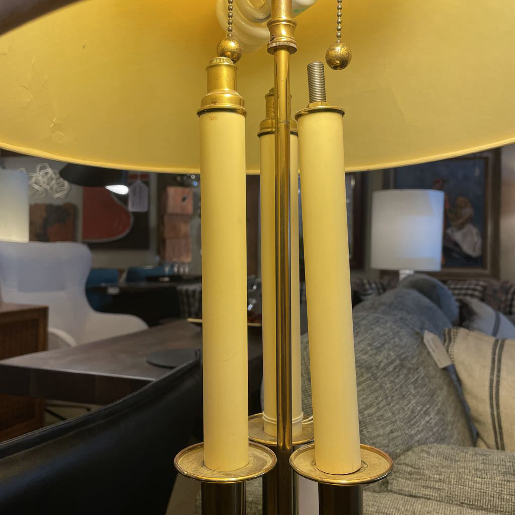 Dual Bulb Brass Dish Table Lamp LAMPS