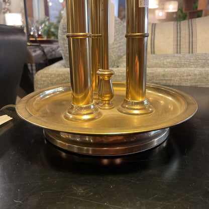 Dual Bulb Brass Dish Table Lamp LAMPS