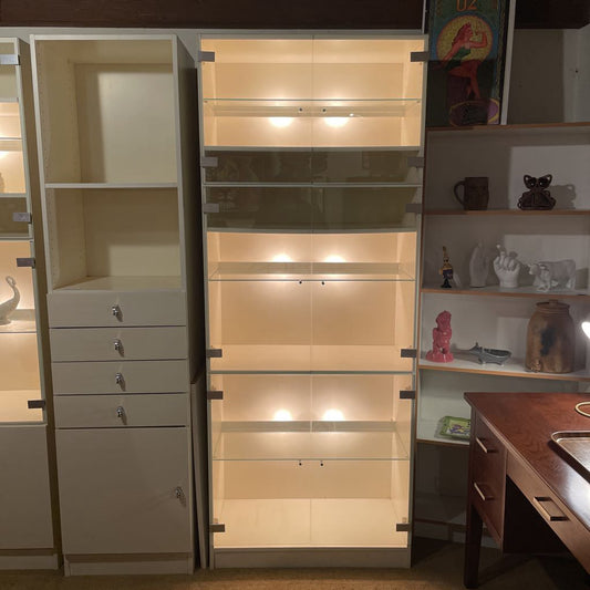 White Modern Glass Door Display Cabinet