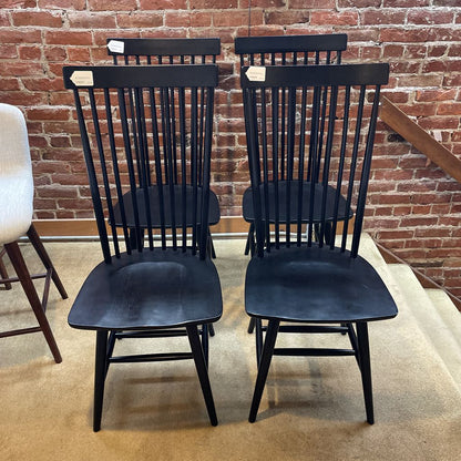 Black Contemporary Windsor Style Dining Chair SET of 4 C DINING CHAIRS