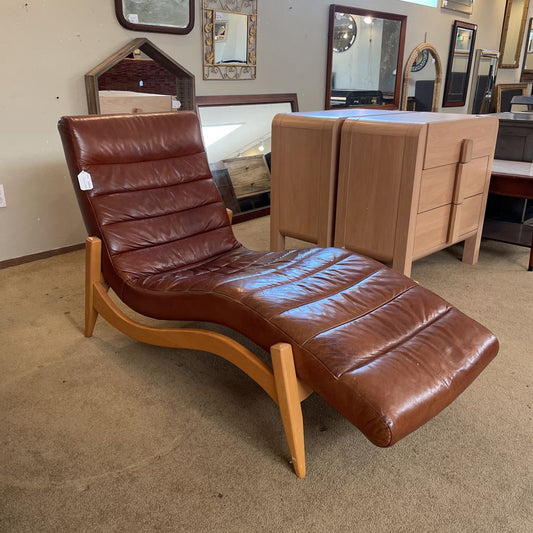 Acorn Leather Tufted Chaise Lounge