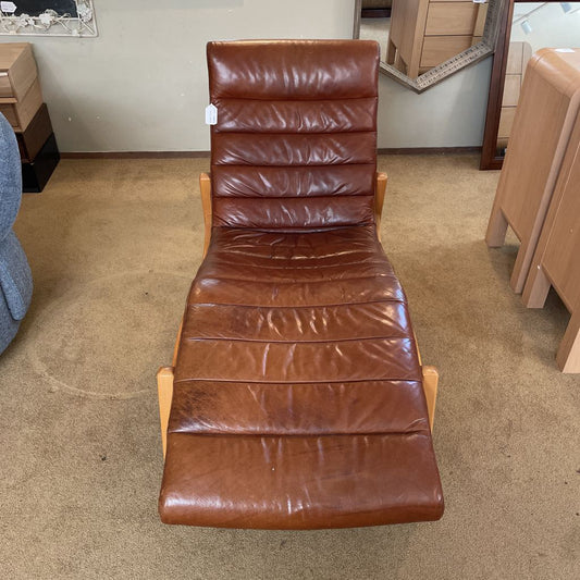 Acorn Leather Tufted Chaise Lounge