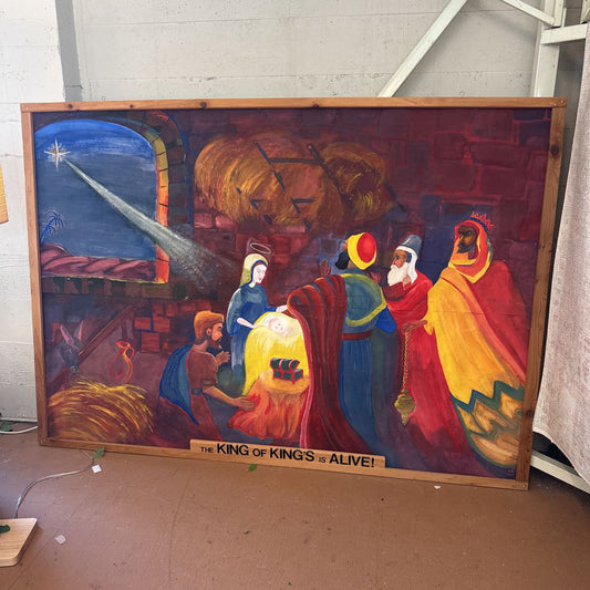 XL Homemade Nativity Painting ART