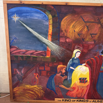 XL Homemade Nativity Painting ART