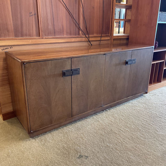 Founders Furniture Co. Walnut Sideboard with Brass Hardware