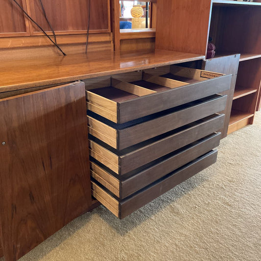 Founders Furniture Co. Walnut Sideboard with Brass Hardware
