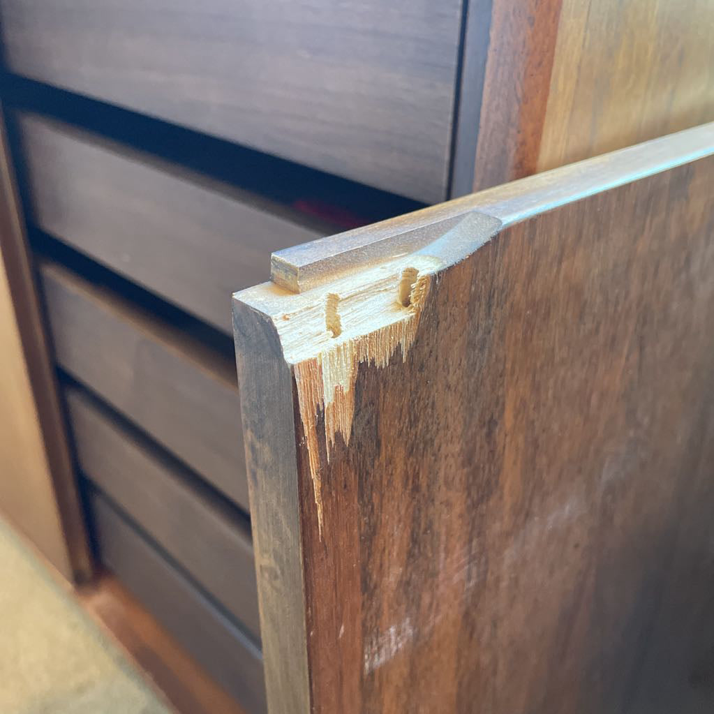 Founders Furniture Co. Walnut Sideboard with Brass Hardware AS IS