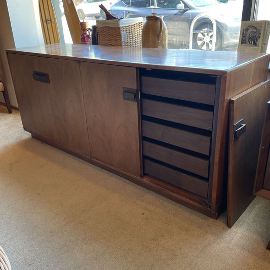 Founders Furniture Co. Walnut Sideboard with Brass Hardware AS IS