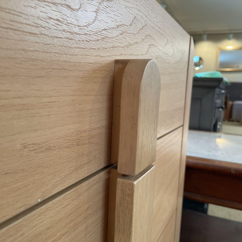 Blonde Three Drawer Rounded Corner Nighstand C NIGHTSTANDS