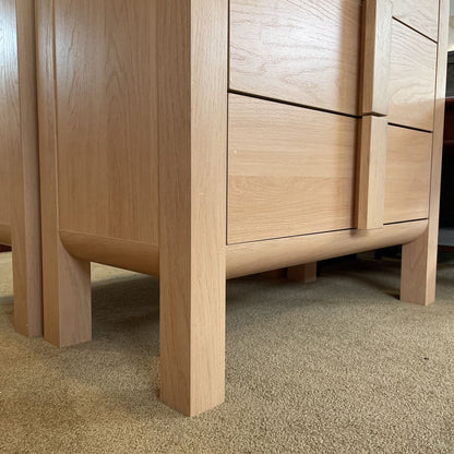 Blonde Three Drawer Rounded Corner Nighstand C NIGHTSTANDS