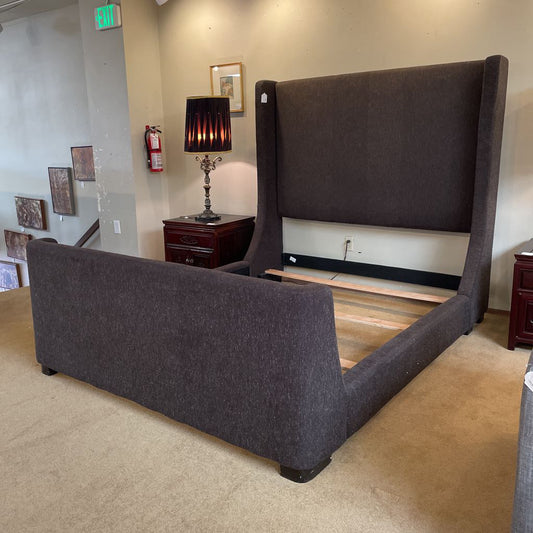 Charcoal Fabric Queen Bed Frame C BED FRAMES