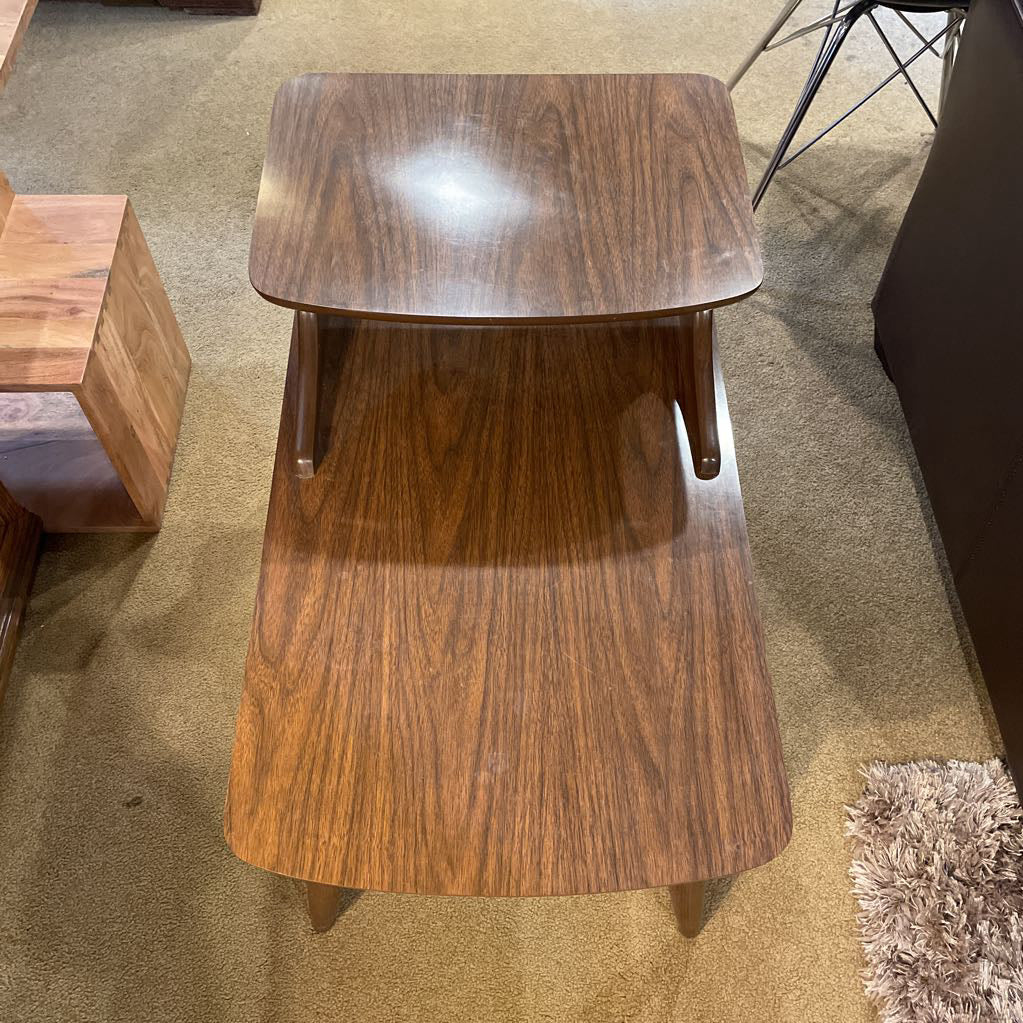 Walnut Finish MC Step Up Side Table C SIDE TABLES