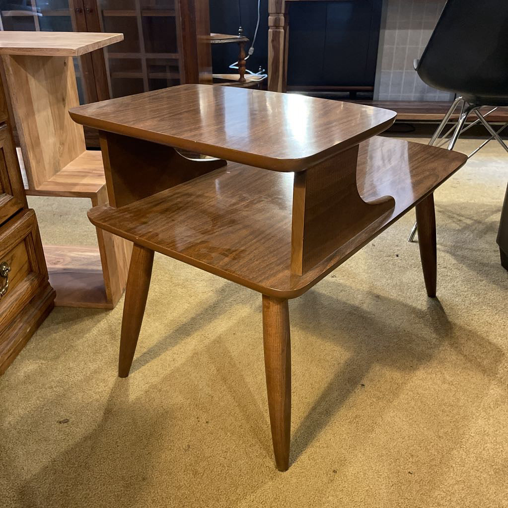 Walnut Finish MC Step Up Side Table C SIDE TABLES