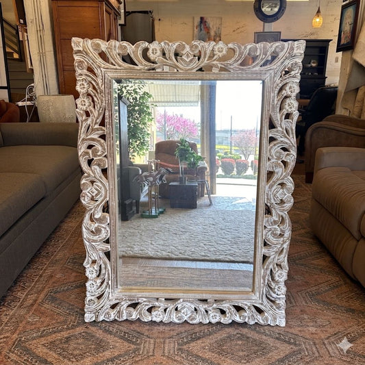 Ornate Cutout Rustic Frame Mirror