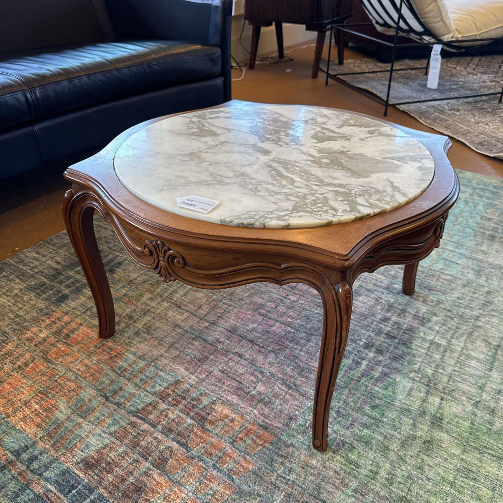 Vintage Round Marble Top Coffee Table