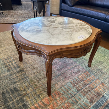 Vintage Round Marble Top Coffee Table