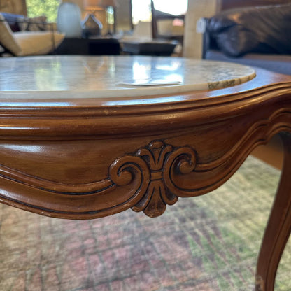 Vintage Round Marble Top Coffee Table